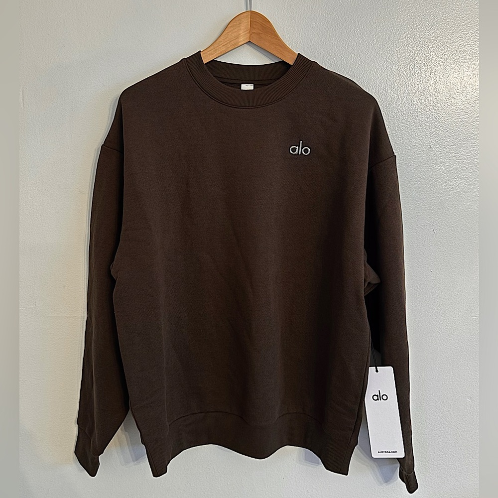 NWT Alo Accolade Crewneck- XS Espresso